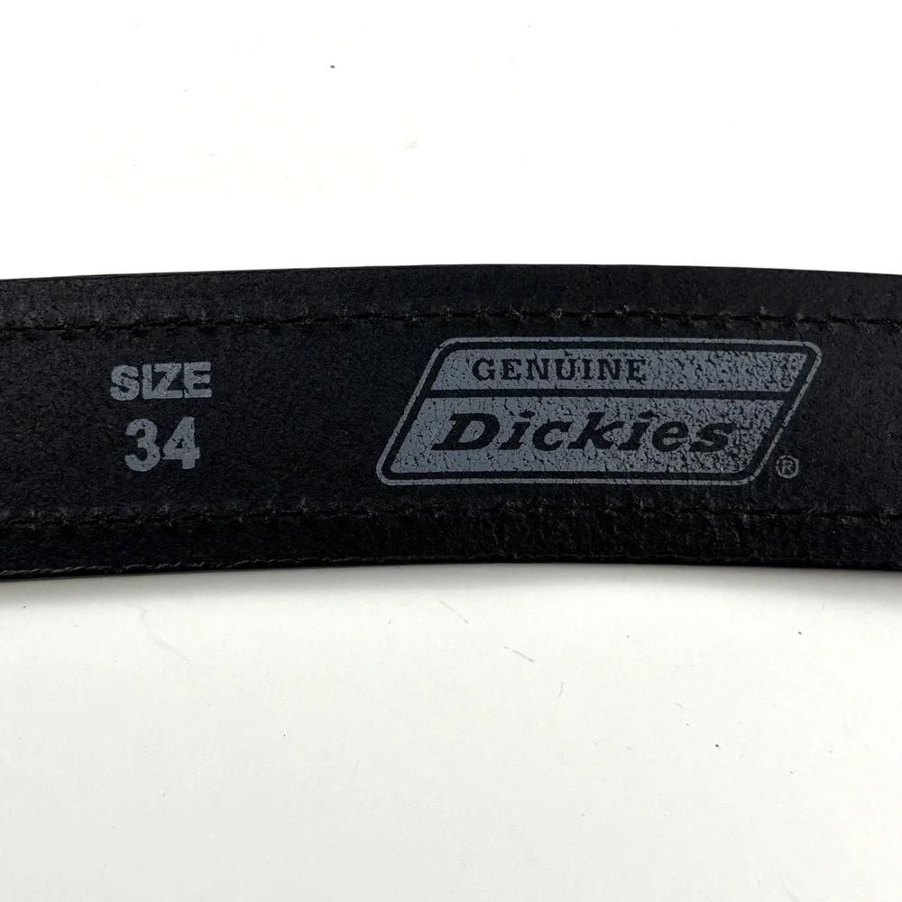 Dickies Leather Belt Mens 34 Black Matte Buckle Workwear 11GD020030